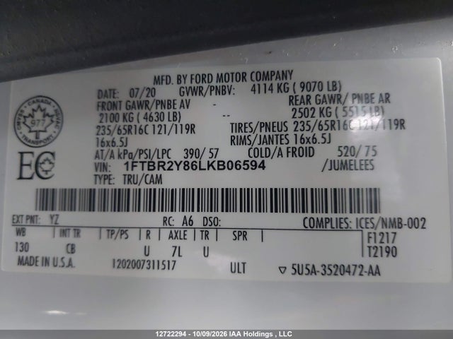 Ford Transit T-250 2020 1FTBR2Y86LKB06594 Image 18