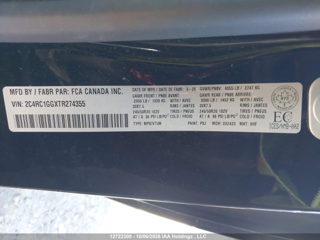 Chrysler Pacifica Limited 2026 2C4RC1GGXTR274355 Image 9