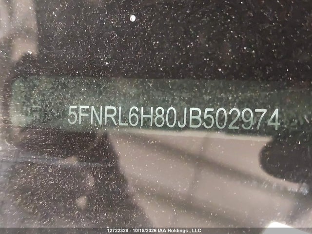 5FNRL6H80JB502974 Honda Odyssey Touring