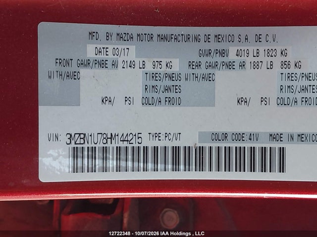 Mazda 3 SPORT 2017 3MZBN1U78HM144215 Image 9