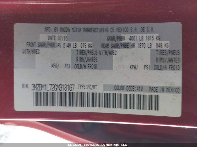 Mazda MAZDA3 2016 3MZBM1L72GM318167 Image 18