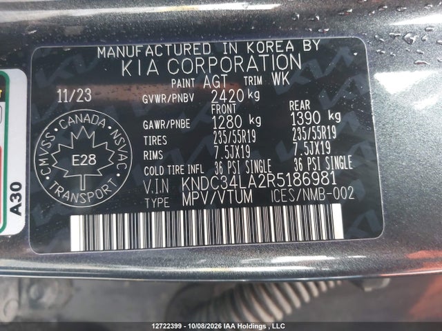KIA Ev6 Wind 2024 KNDC34LA2R5186981 Image 19