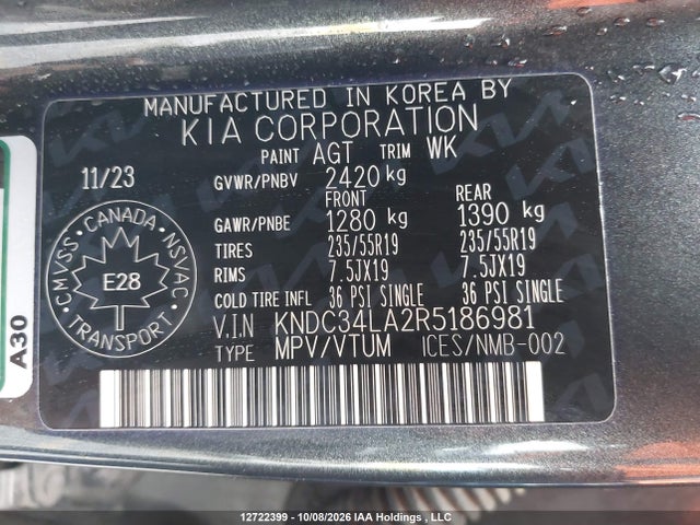 KIA Ev6 Wind 2024 KNDC34LA2R5186981 Image 9