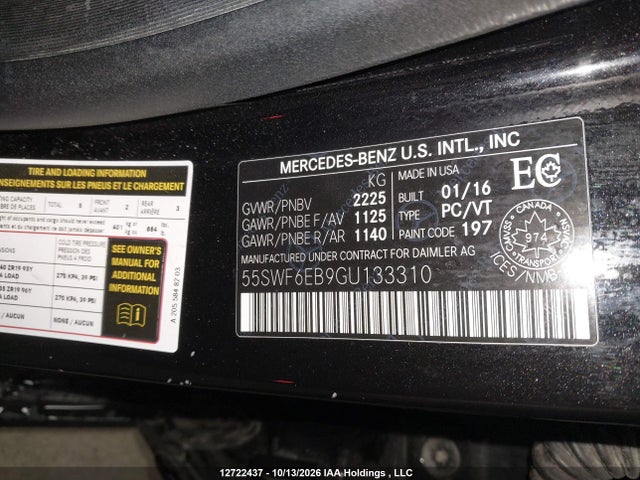 55SWF6EB9GU133310 Mercedes-Benz C 450 Amg 4matic