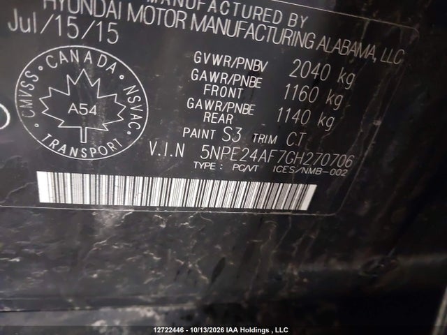 Hyundai SONATA GL 2016 5NPE24AF7GH270706 Image 18