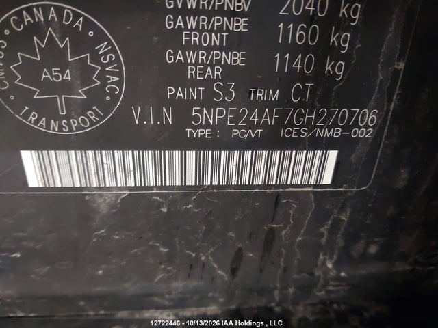 Hyundai SONATA GL 2016 5NPE24AF7GH270706 Image 9
