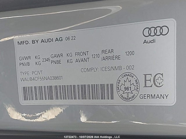 WAUB4CF55NA038601 Audi S5 Sportback Technik