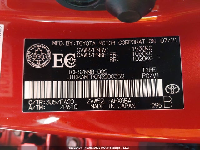 Toyota Prius Prime Upgrade 2022 JTDKAMFP0N3200352 Image 18