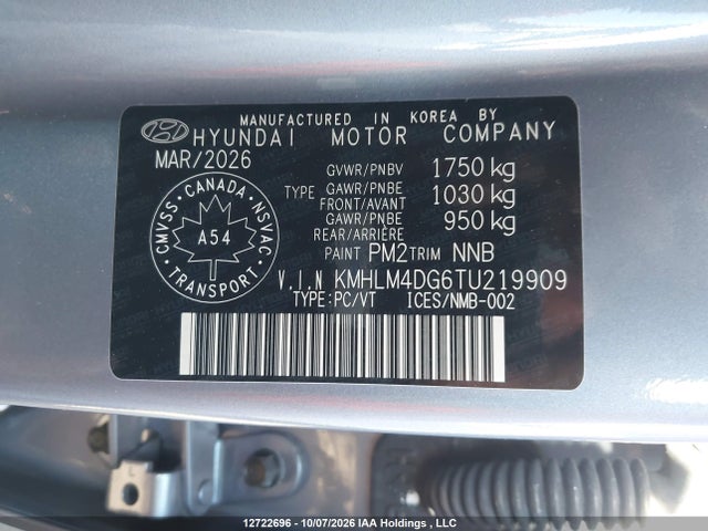 2026 Hyundai Elantra Sel Sport მანქანა იყიდება აუქციონზე, vin: KMHLM4DG6TU219909, აუქციონის ნომერი: 12722696
