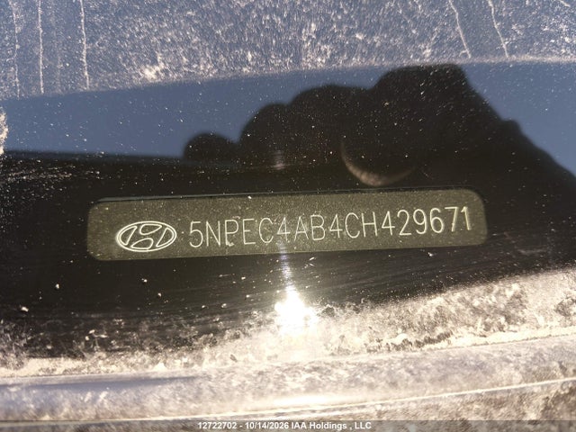 2012 Hyundai Sonata Se/limited მანქანა იყიდება აუქციონზე, vin: 5NPEC4AB4CH429671, აუქციონის ნომერი: 12722702