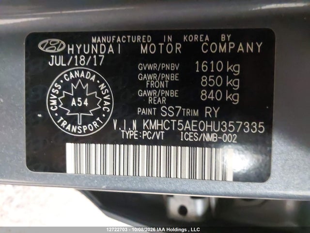 Hyundai ACCENT GL 2017 KMHCT5AE0HU357335 Image 19