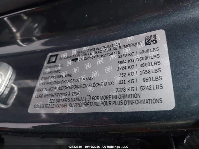 Продажа на аукционе авто 2019 Chevrolet Silverado 1500 Custom Trail Boss, vin: 1GCRYCEF1KZ256418, номер лота: 12722780