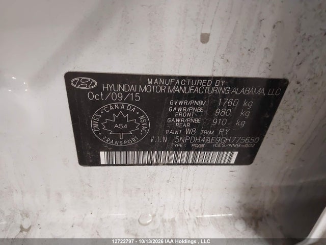 Hyundai ELANTRA GL 2016 5NPDH4AE9GH775650 Image 18