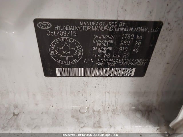 Hyundai ELANTRA GL 2016 5NPDH4AE9GH775650 Image 9