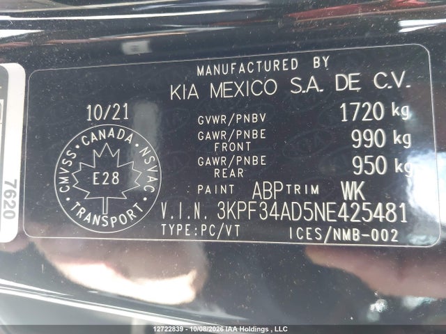 KIA Forte Gt Line 2022 3KPF34AD5NE425481 Image 9