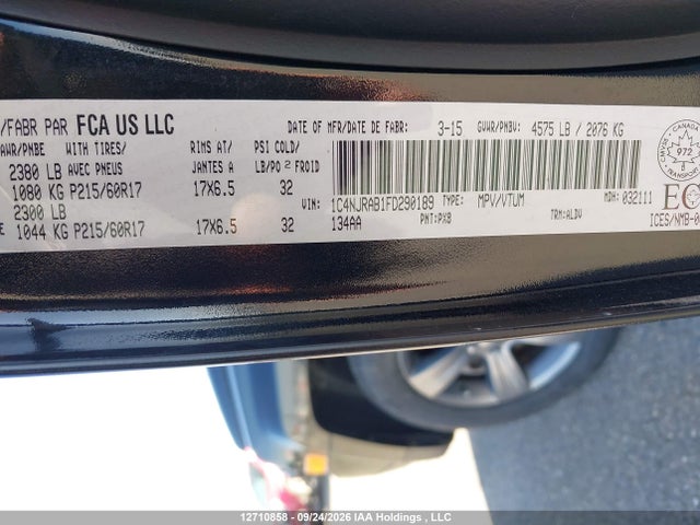 Auction sale of the 2015 Jeep Patriot Sport/north, vin: 1C4NJRAB1FD290189, lot number: 12710858