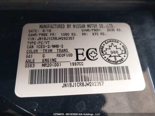 Продаж на аукціоні авто 2018 Nissan Qashqai S/sl/sv, vin: JN1BJ1CR8JW292357, номер лоту: 12706679