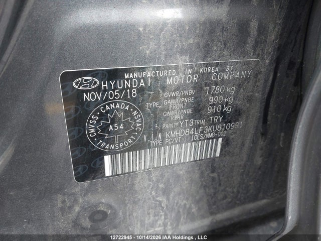 Продаж на аукціоні авто 2019 Hyundai Elantra Preferred, vin: KMHD84LF3KU810991, номер лоту: 12722945