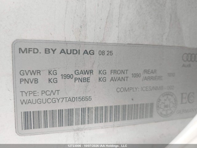 Audi A3 Premium/premium Plus 2026 WAUGUCGY7TA015655 Image 9