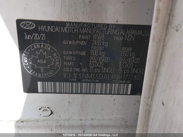 Hyundai Santa Fe Ultimate Calligraphy 2022 5NMS5DAL3NH377780 Image 9