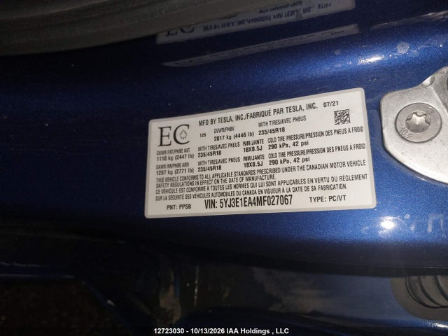 5YJ3E1EA4MF027067 Tesla MODEL 3