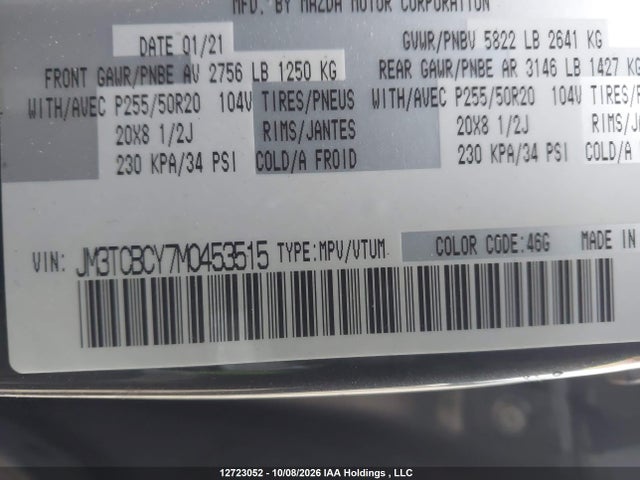 Mazda Cx-9 Gs-l 2021 JM3TCBCY7M0453515 Image 19