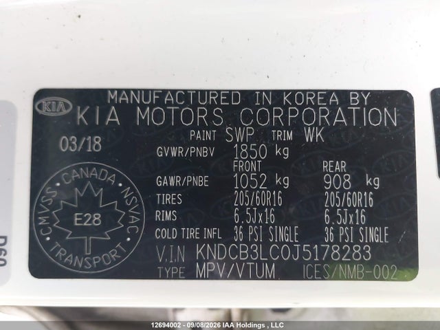 Продаж на аукціоні авто 2018 Kia Niro L, vin: KNDCB3LC0J5178283, номер лоту: 12694002