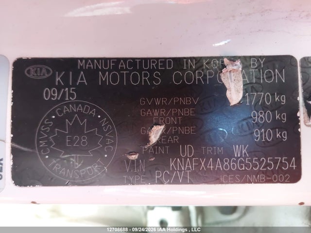 Продаж на аукціоні авто 2016 Kia Forte 2.0l Ex/2.0l Ex Se, vin: KNAFX4A86G5525754, номер лоту: 12708688