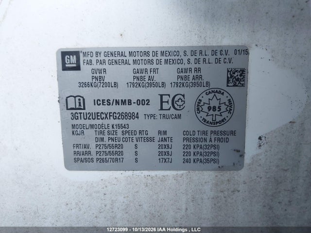 GMC Sierra 1500 Sle 2015 3GTU2UECXFG268984 Image 17