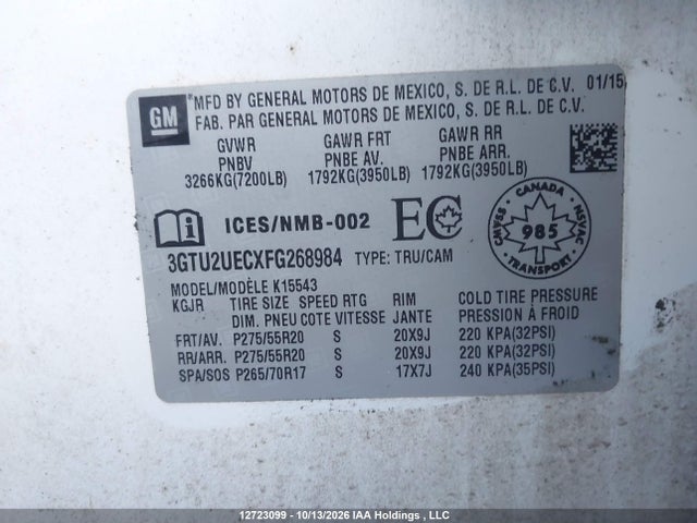 GMC Sierra 1500 Sle 2015 3GTU2UECXFG268984 Image 9