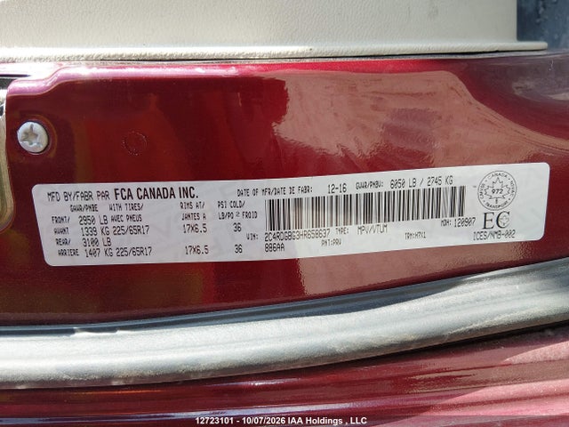 2C4RDGBG3HR658637 Dodge Grand Caravan Se