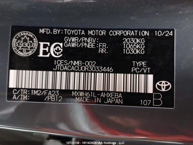 JTDACACU0R3033446 Toyota Prius Prime Se