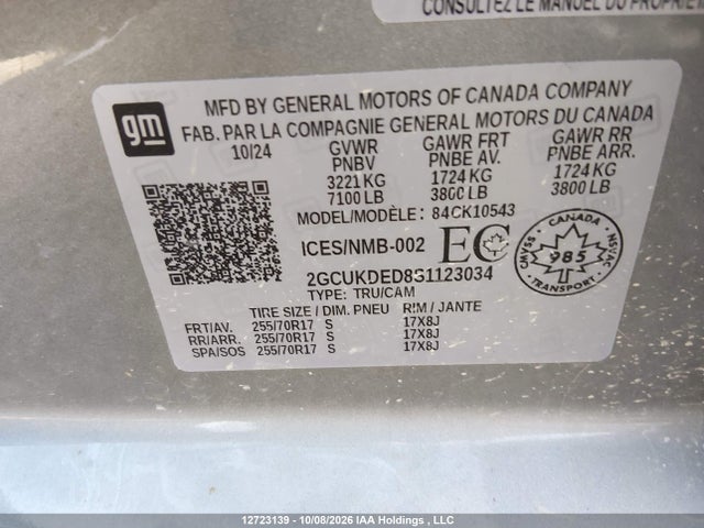 Chevrolet Silverado K1500 Lt 2025 2GCUKDED8S1123034 Image 9