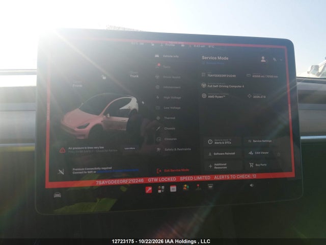 12723175 :رقم المزاد ، 7SAYGDEE0RF212246 vin ، 2024 Tesla Model Y Long Range مزاد بيع
