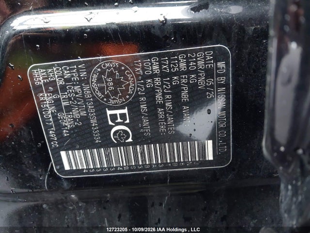 Nissan ROGUE S 2025 JN8BT3AB3SW433334 Image 9