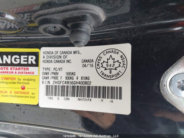 Honda Civic Lx 2016 2HGFC4B56GH400802 Image 18