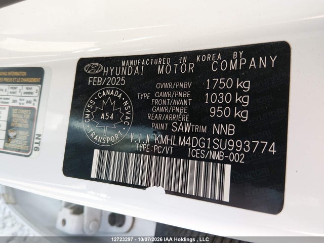 Auction sale of the 2025 Hyundai Elantra Sel Sport, vin: KMHLM4DG1SU993774, lot number: 12723297