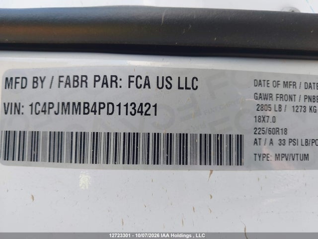 Продаж на аукціоні авто 2023 Jeep Cherokee Altitude Lux, vin: 1C4PJMMB4PD113421, номер лоту: 12723301