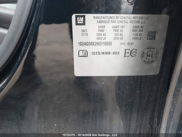 Aukcja sprzedaży 2017 Cadillac Ats Turbo Base, vin: 1G6AG5RX2H0116585, numer aukcji: 12723379