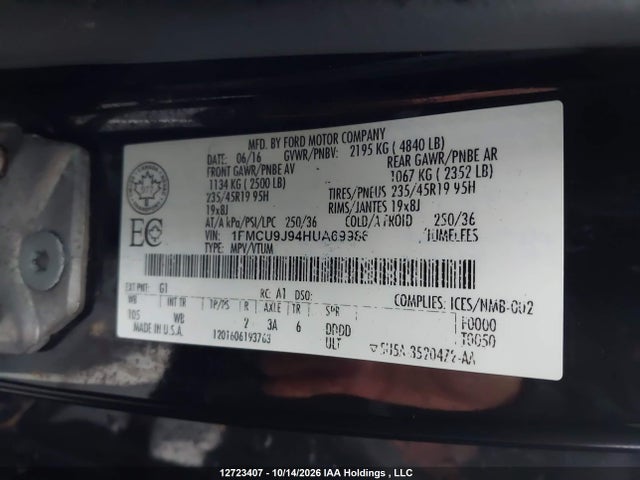 Ford Escape Titanium 2017 1FMCU9J94HUA69986 Image 9