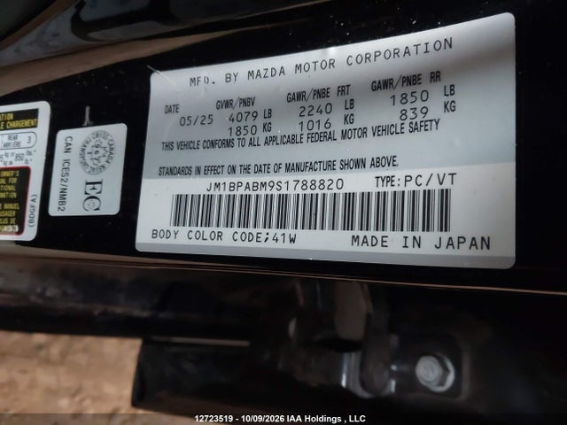 Mazda Mazda3 Gx 2025 JM1BPABM9S1788820 Image 9