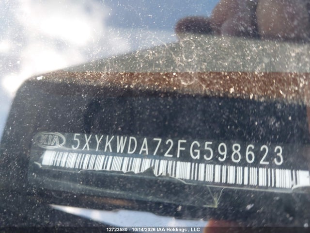 12723580 :رقم المزاد ، 5XYKWDA72FG598623 vin ، 2015 Kia Sorento Sx مزاد بيع