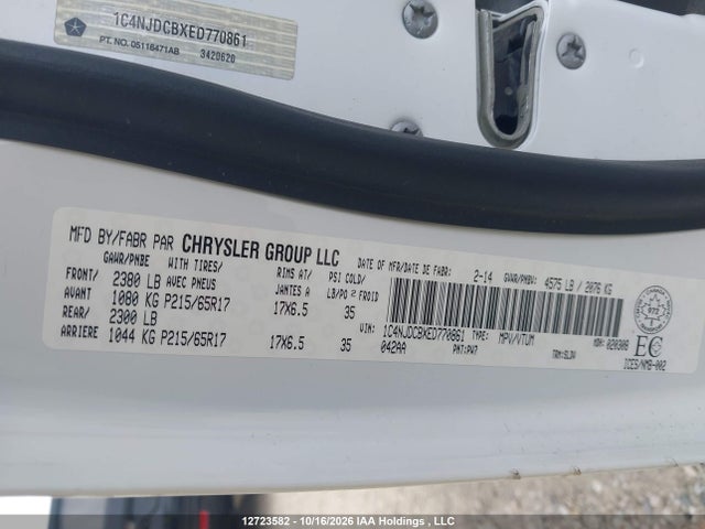 Jeep Compass Limited 2014 1C4NJDCBXED770861 Image 18