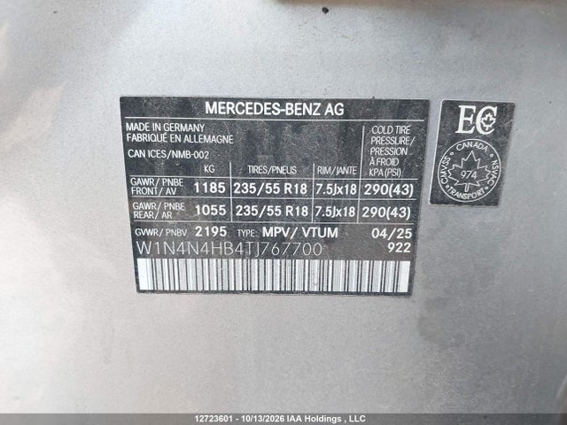 W1N4N4HB4TJ767700 Mercedes-Benz Gla 250 4matic