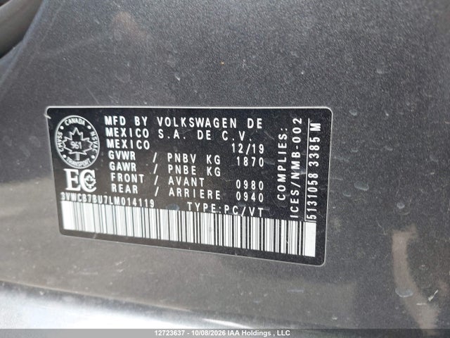 3VWCB7BU7LM014119 Volkswagen Jetta S/se/r-line