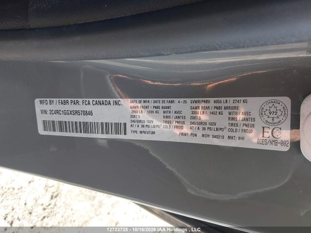 Chrysler Pacifica Limited 2025 2C4RC1GGXSR570846 Image 9