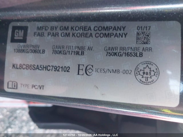 Chevrolet Spark 2017 KL8CB6SA5HC792102 Image 9