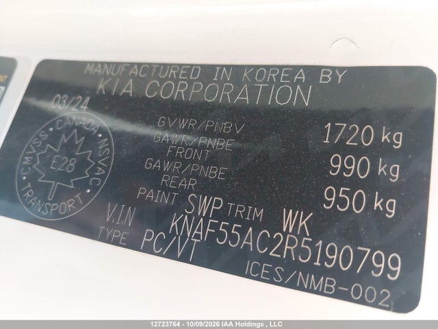 Продажа на аукционе авто 2024 Kia Forte5, vin: KNAF55AC2R5190799, номер лота: 12723764