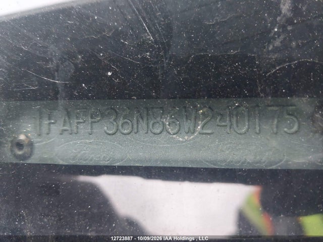 12723887 :رقم المزاد ، 1FAFP36N86W240175 vin ، 2006 Ford Focus Zxw مزاد بيع