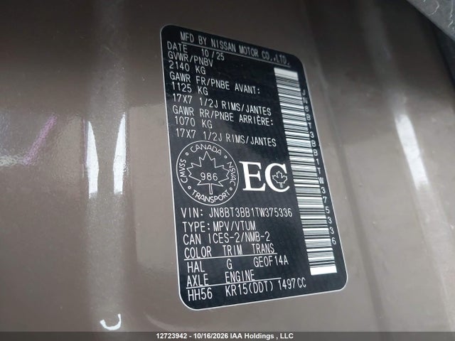 Nissan ROGUE SV 2026 JN8BT3BB1TW375336 Image 9